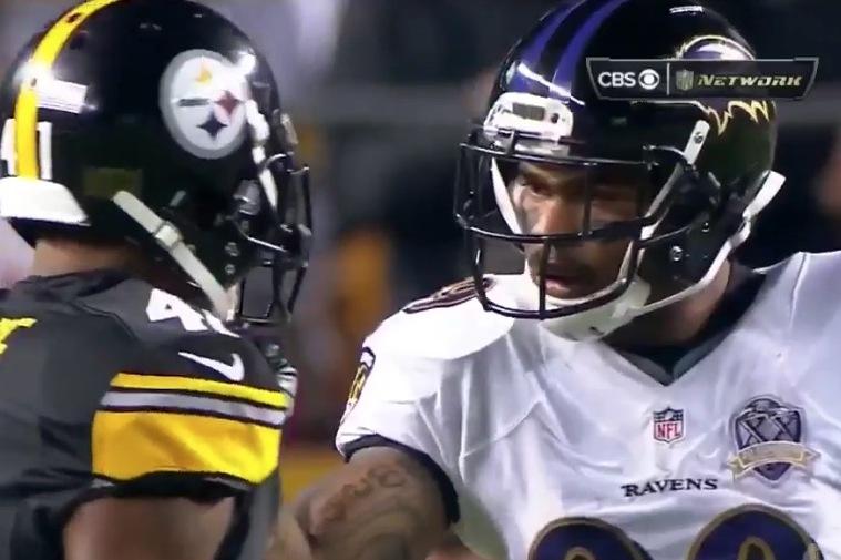 Steve Smith gives Steelers corner Antwon Blake a death glare