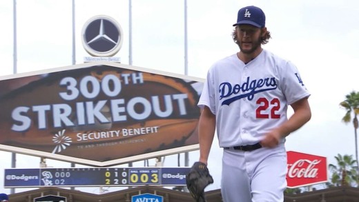 Clayton Kershaw tallies his 300th strikeout of the season