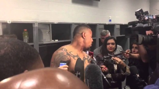 Greg Hardy channels inner Marshawn Lynch during media scrum