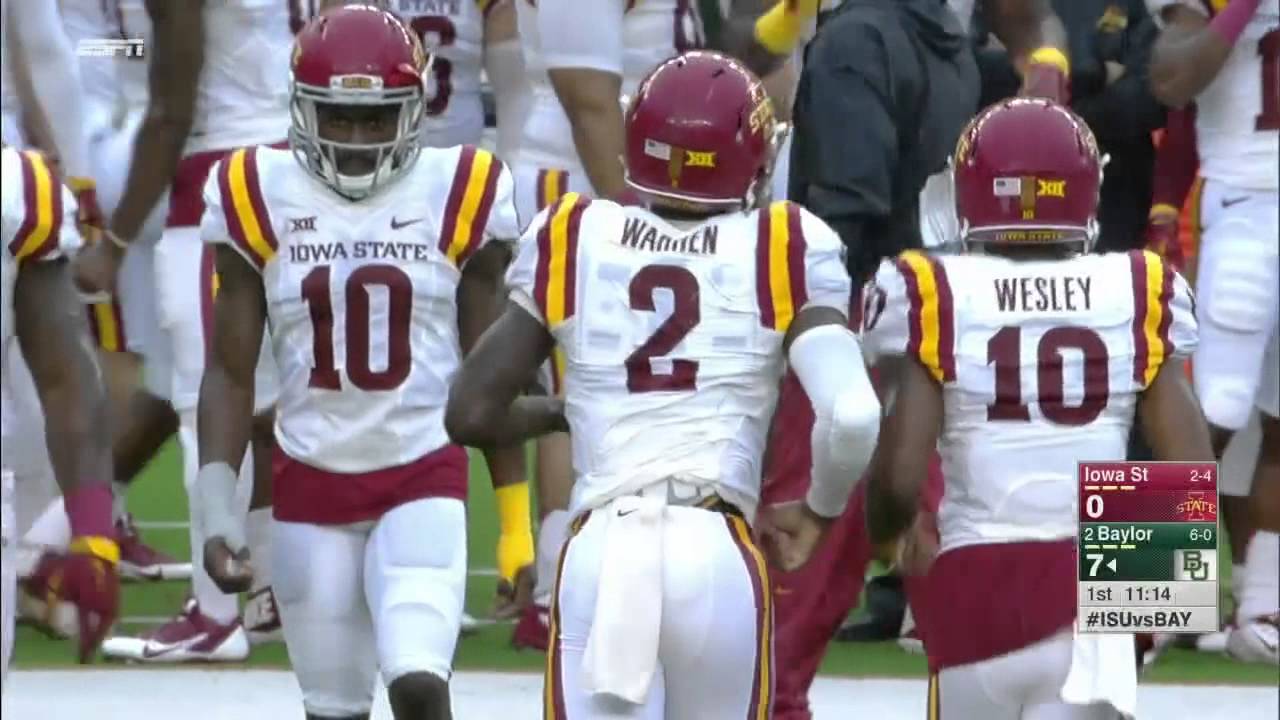 Iowa State RB butt fumble's off of his Tackle