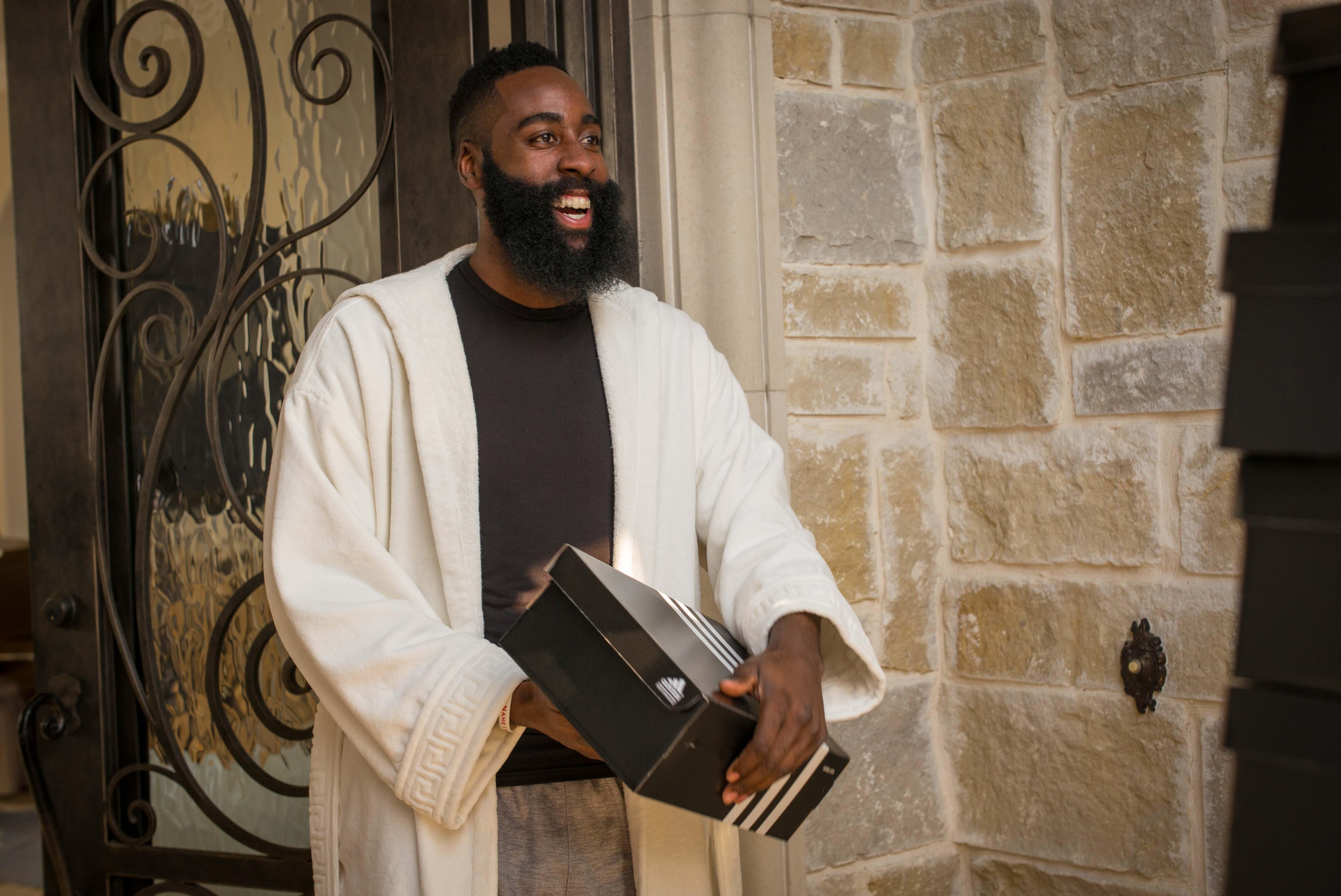 James Harden gets a truck full of Adidas shoes in new commercial