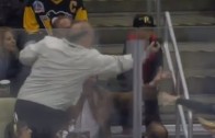 Jerk fan steals puck from little kid at Penguins game