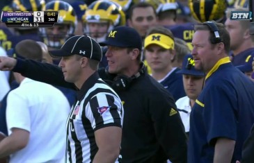 Jim Harbaugh freaks out up 31-0 on Northwestern