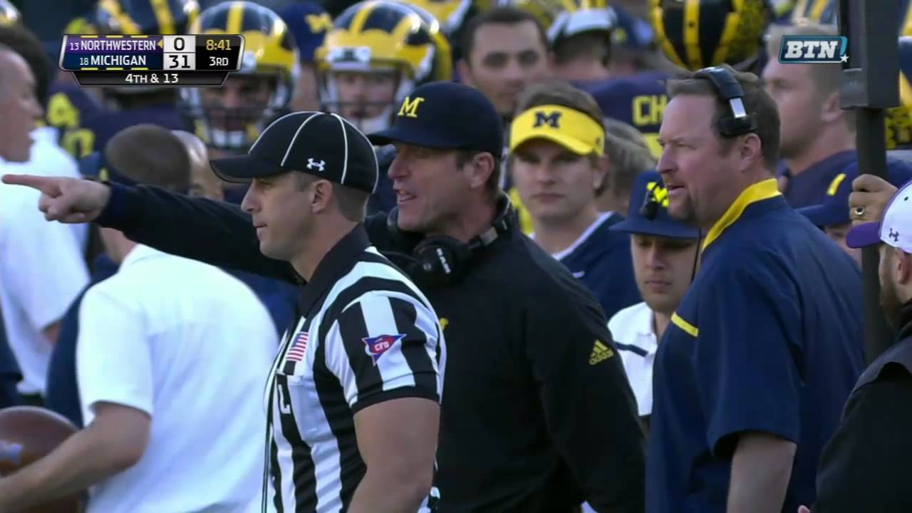 Jim Harbaugh freaks out up 31-0 on Northwestern
