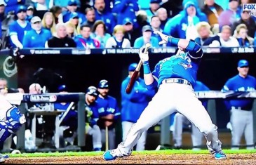 Jose Bautista dodges baseballs in the Matrix