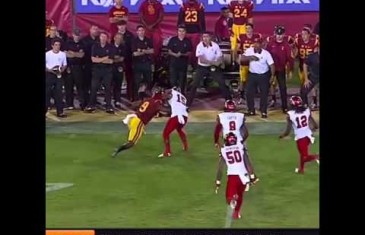 USC WR Juju Smith stiff-arm silences trash talking Utah CB