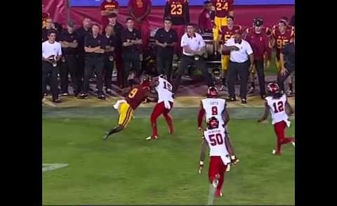 USC WR Juju Smith stiff-arm silences trash talking Utah CB