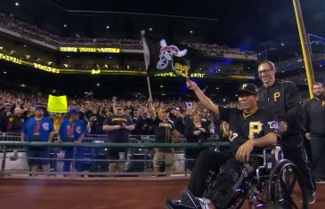 Pirates infielder Jung Ho Kang introduced in a wheelchair
