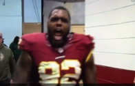 Chris Baker imitates “You Like That!” in front of Kirk Cousins