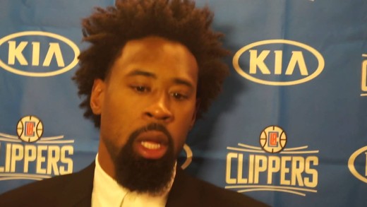 DeAndre Jordan addresses the media following first game in Dallas