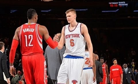 Dwight Howard with a massive dunk on Kristaps Porzingis