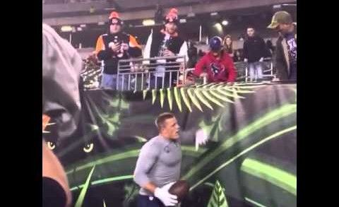 JJ Watt plays catch with Texans fans before MNF