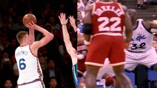 Kristap Porzingis’s dream shake compared to Hakeem Olajuwon