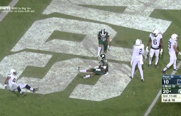 Michigan State WR Aaron Burbridge with surreal double spin move TD