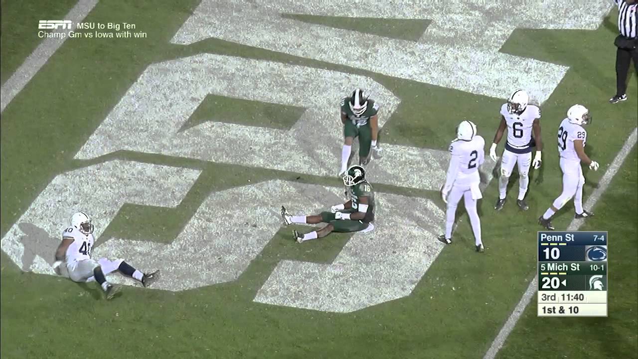 Michigan State WR Aaron Burbridge with surreal double spin move TD