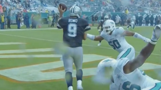 Vintage Romo: Tony Romo avoids safety & makes left handed throw