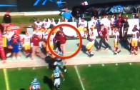 Jay Gruden makes an amazing one handed catch on the sidelines