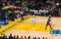 Steph Curry in bounds ball to himself via Draymond Green