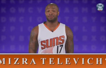 Suns players attempt to spell Mirza Teletović’s name