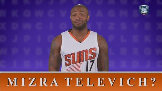 Suns players attempt to spell Mirza Teletović’s name