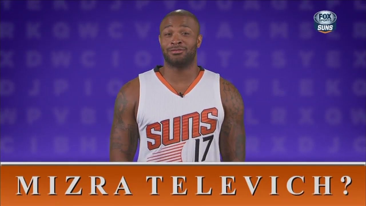 Suns players attempt to spell Mirza Teletović's name