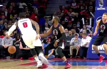 Andre Drummond crosses & drops Chris Paul