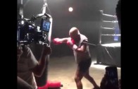 49 year old Mike Tyson hitting a heavy bag