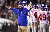 New York Giants coach Tom Coughlin bowled over by own player