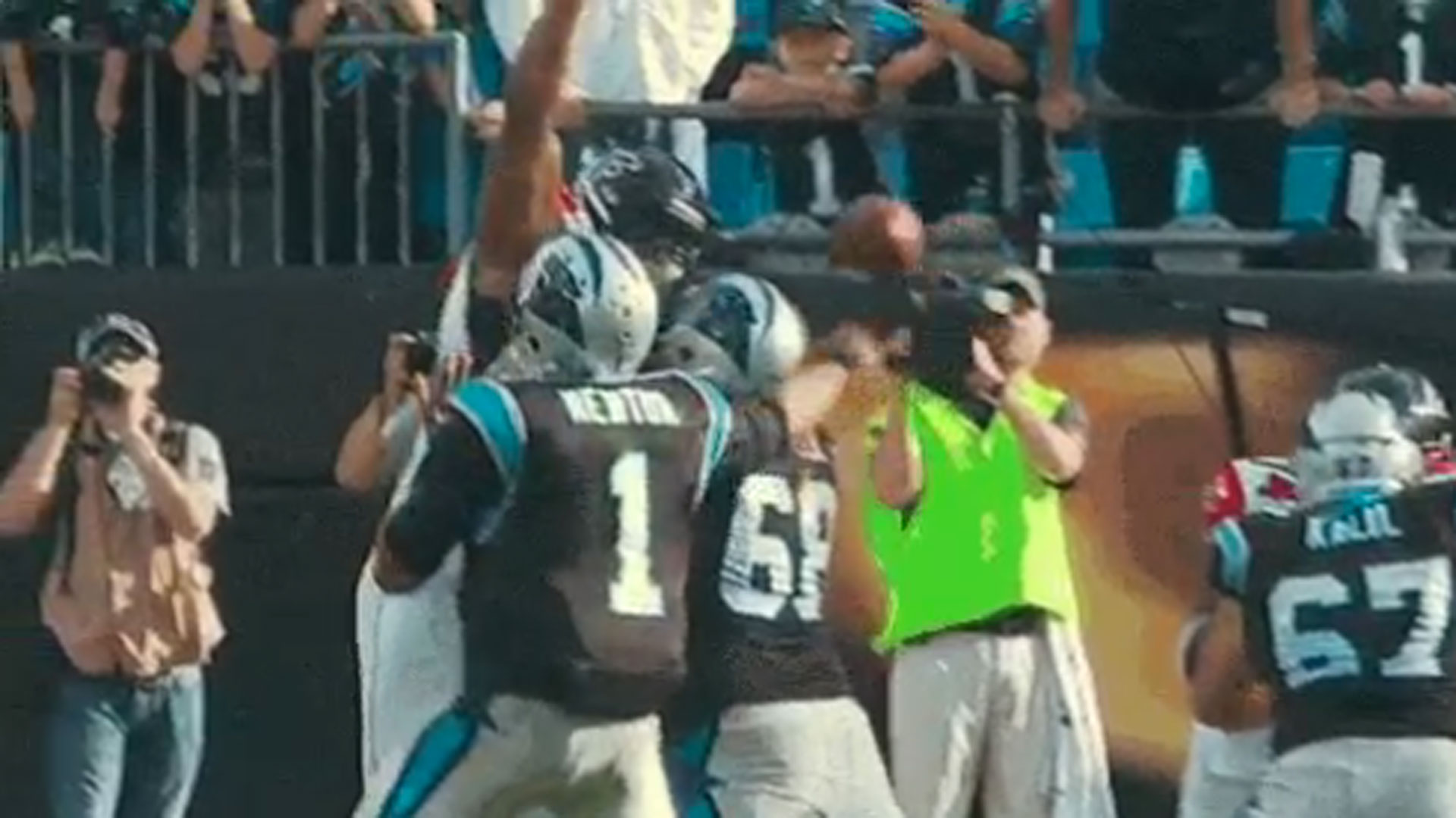 Cam Newton threads the needle with this pass