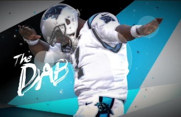 Cam Newton shows Erin Andrews how to dab