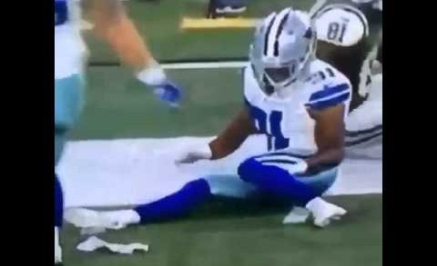 Cowboys DB Byron Jones pops his disclocated knee back in to place