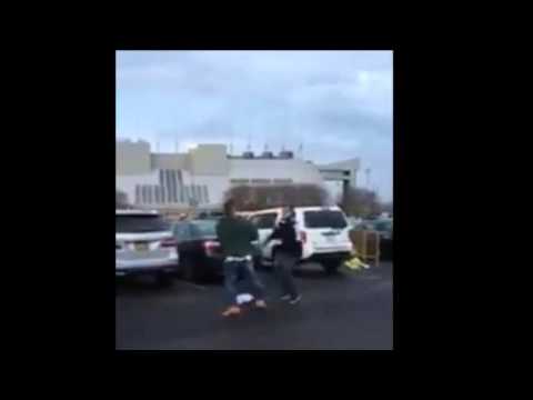 Jets fan stomps a Patriots fan in stadium parking lot
