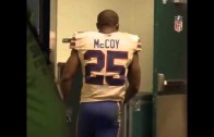 LeSean McCoy whips helmet in anger after loss to the Eagles