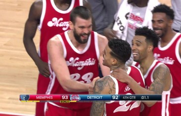 Matt Barnes nails a half court game winning shot