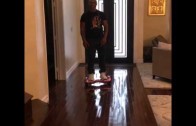 Mike Tyson takes a hard spill on his hoverboard