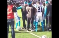 Panthers CB Josh Norman with a baseball bat before Panthers vs. Giants