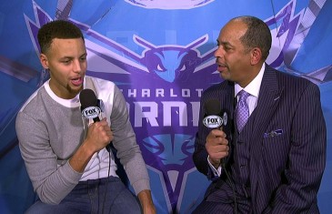 Steph Curry interviews his dad Dell Curry