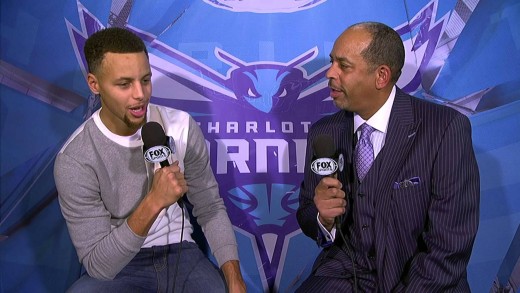 Steph Curry interviews his dad Dell Curry