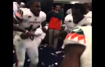 This is how the Miami Hurricanes get down after a win