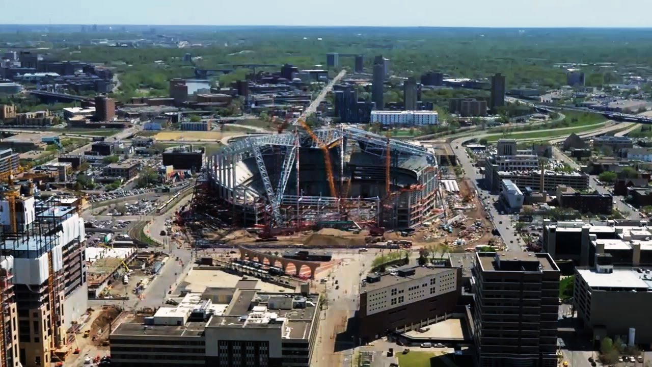 Time lapse of the Vikings' new stadium construction
