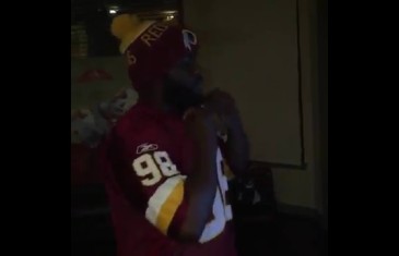 Washington Redskins fan rips his jersey after the Dallas Cowboys win
