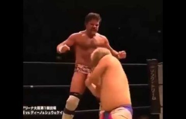 Wrestler executes devastating finishing move with his penis