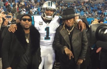 Cam Newton with Future & Young Jeezy before NFC Championship