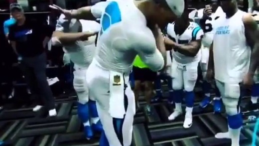 Cam Newton hits playoff dab in the Panthers locker room