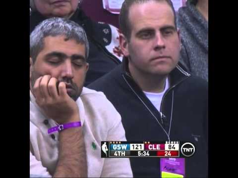 Cavs fan caught falling asleep & another caught picking his nose