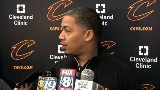 Cleveland Cavaliers head coach Tyronn Lue speaks to the media