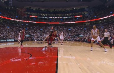 Cory Joseph shakes Tyler Johnson out of his feet