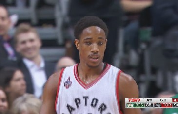 DeMar DeRozan hits a sky high floater after the whistle