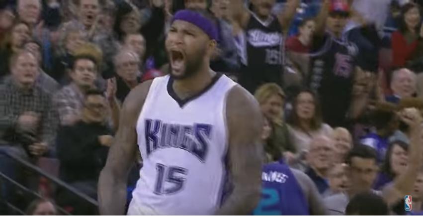 DeMarcus Cousins throws down the massive alley-oop slam