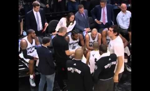 Did the San Antonio Spurs coach themselves during a timeout?